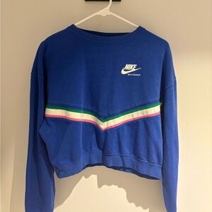 Nike Vtg Blue Sportswear Crop Top